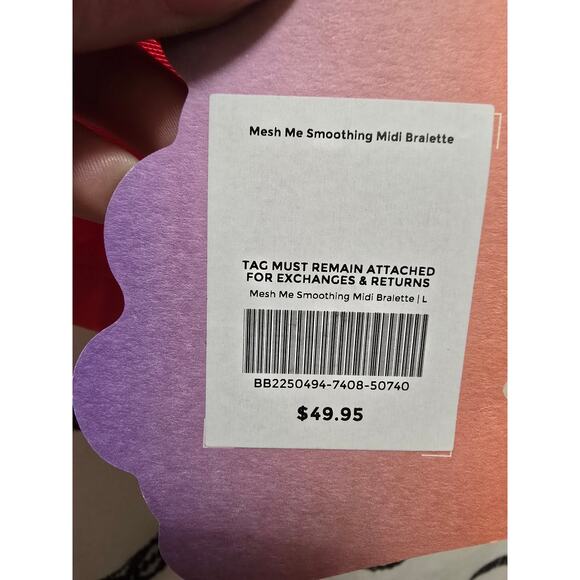 NWT Yitty Mesh Me Smoothing Midi Bralette hot pink mesh shapeware size large - Picture 5 of 10